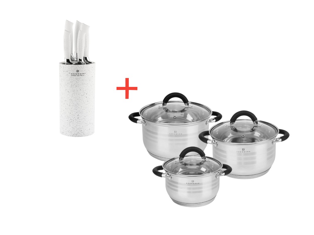 Biele nože + hrnce - VALENTÍN